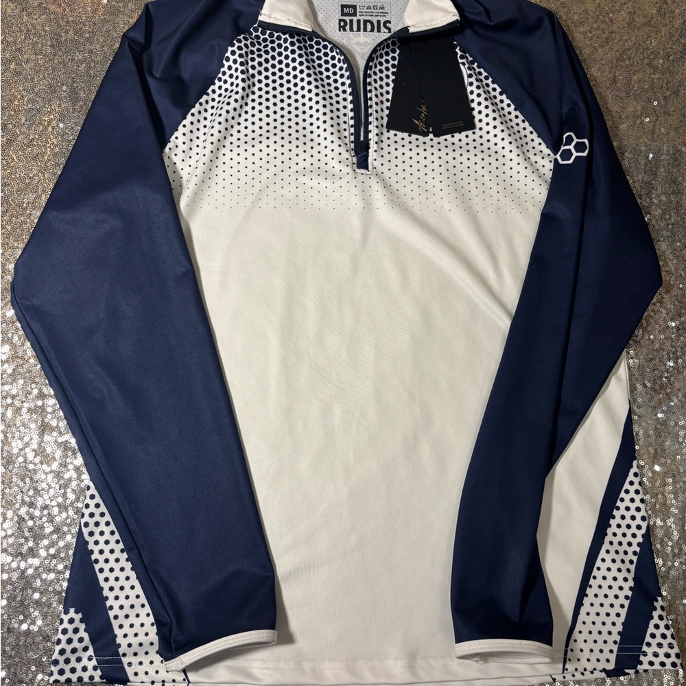 Rudis Men’s Navy & White Long-Sleeve Quarter-Zip Shirt